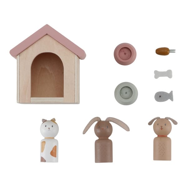 Little Dutch zestaw zwierzątka drewniane figurki do domku dla lalek.