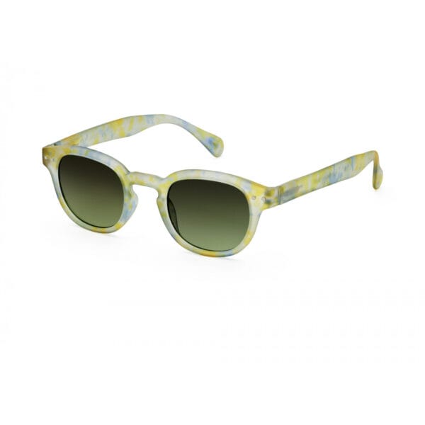 Izipizi Okulary przeciwsłoneczne dla dzieci Junior Sun #C Joyful Cloud Palm Green Lenses