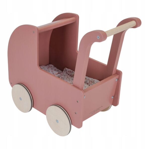 Little Dutch Drewniany wózek dla lalek z pościelą FSC LD7096