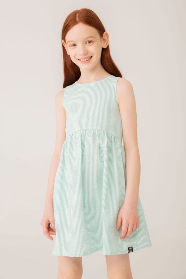 Boboli Popelinowa sukienka w paski dla dziewczynki 446150