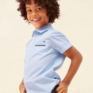 Mayoral Błękitna koszula z krótkim rękawem dla chłopca 3159-82
