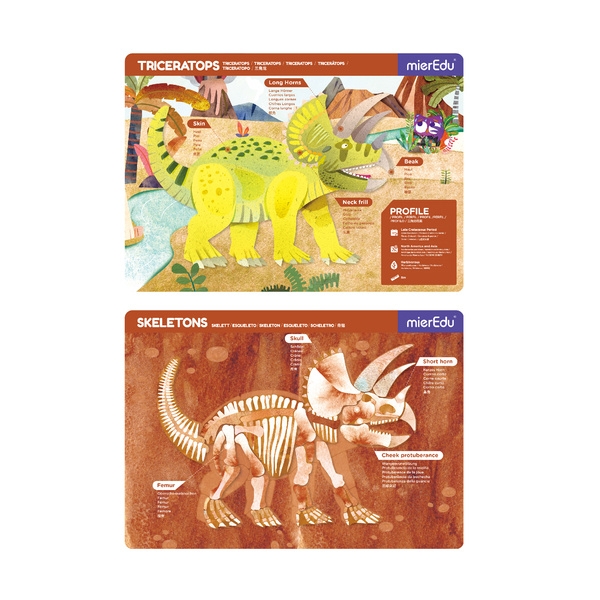 mierEdu Zabawa magnetyczna, układanka dinozaur Triceratops