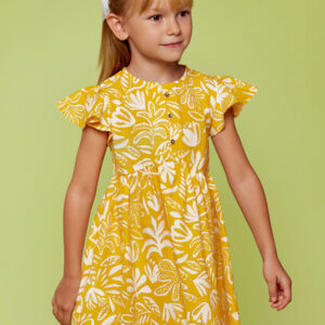 Mayoral sukienka letnia z tropikalnym nadrukiem dla dziewczynki 3923-10