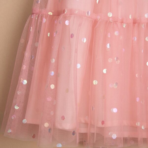 Minimi sukienka tiulowa różowa w grochy WL18