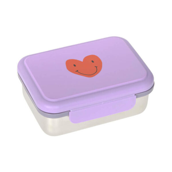 Lassig Lunchbox ze stali nierdzewnej Little Gang Heart lilac