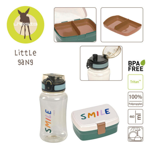 Lassig Zestaw Lunchbox + Tritanowa butelka Little Gang Smile