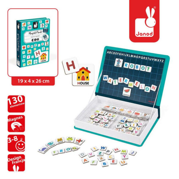 Janod Magnetyczna układanka Alfabet angielski Magnetibook