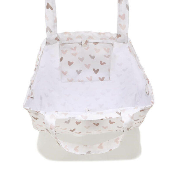La Millou Torba Shopper Bag z kieszonką Heartbeat Beige na ramię