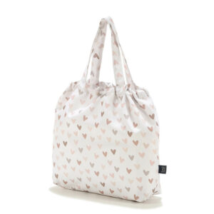 La Millou Torba Shopper Bag z kieszonką Heartbeat Beige na ramię
