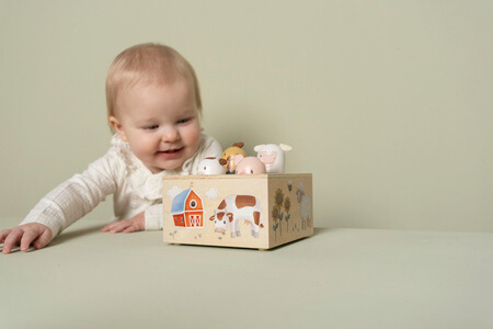 Little Dutch drewniana zabawka pop-up Little Farm LD7156