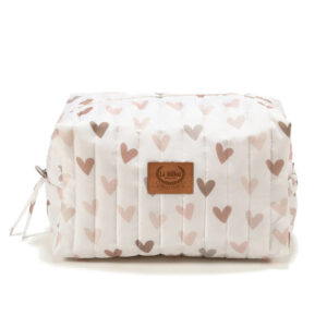 La Millou Kosmetyczka Ortalion Heartbeat Beige pikowana