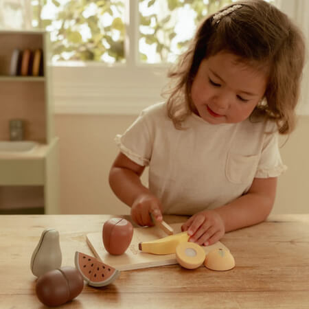 Little Dutch drewniana deska do krojenia z owocami FSC