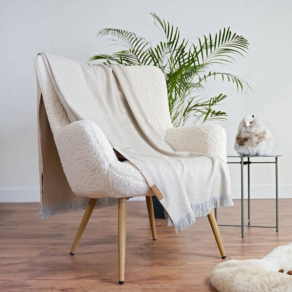 Inkari Koc Narzuta Fishbone Beige Silver
