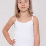 Wadima Podkoszulek dziewczęcy biały wąskie ramiączko 40263