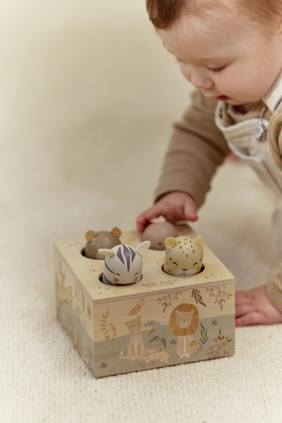 Little Dutch Drewniana zabawka pop-up Safari Friends FSC LD7465